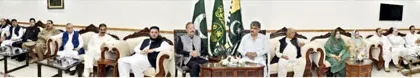 A parliamentary meeting of the Forward Bloc holds at Kashmir House Islamabad